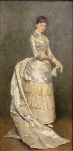 Ritratto della signora Claus nel suo abito da sposa da Emile Claus