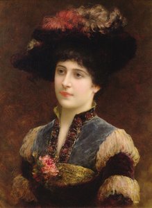 Signora con cappello, 1887 da Emile Eismann Semenowski
