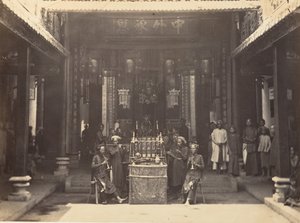 Cerimonia religiosa nella Pagoda Cinese di Cholen, Saigon, Cocincina, 1866