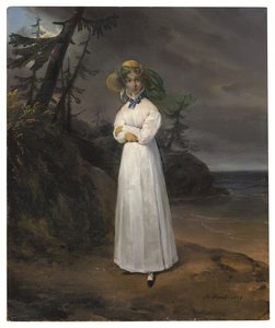 Ritratto della vedova Contessa Jean-Henri-Louis Greffulhe in un paesaggio da Emile Jean Horace Vernet