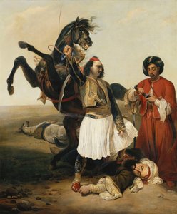 Il Giaour, vincitore di Hassan da Emile Jean Horace Vernet