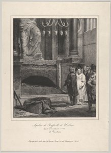 La tomba di Raffaello, aperta il 14 settembre 1833, Pantheon, Roma, 1833 da Emile Jean Horace Vernet