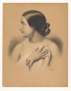Giovane donna con braccialetto si copre da Emile Lassalle