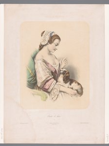 Giovane donna addestra il suo cagnolino (Faites le beau!) da Emile Lassalle