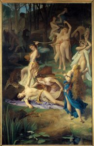 La morte di Orfeo. Le Baccanti (o Menadi) fanno a pezzi Orfeo