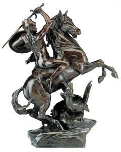 Bellerofonte uccide la Chimera da Emile Louis (after) Picault