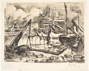 Il bacino del porto di Kattendick ad Anversa da Emile Othon Friesz