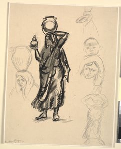 Studi di donna che porta acqua. Portogallo