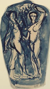 Due figure nude in piedi (Adamo ed Eva?)