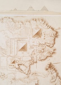 Piano di parte della necropoli di Menfi, altopiano di Giza da Emile Prisse dAvennes