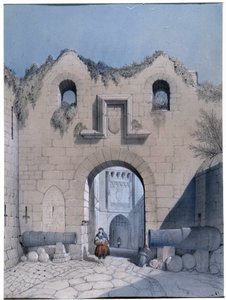 Vista della porta del boulevard. Mont Saint Michel da Emile Sagot