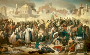 Prima Crociata: Presa di Gerusalemme da parte dei Crociati da Emile Signol