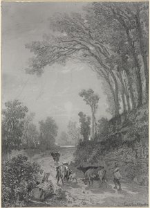 Paesaggio con mucche da Émile van Marcke