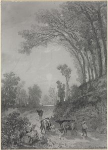 Paesaggio con mucche da Émile van Marcke