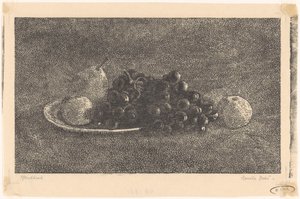 Piatto con uva e altra frutta da Emilius Wilhelmus Dehé (signed by artist)