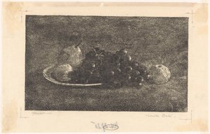 Piatto con uva e altra frutta da Emilius Wilhelmus Dehé (signed by artist)
