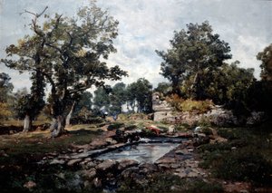 La lavanderia del Coataner al mattino, 1883 da Emmanuel Lansyer
