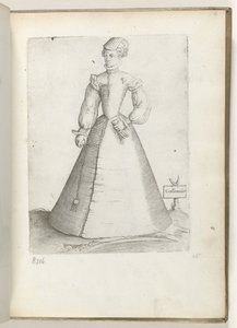Donna sposata dalla Francia, vestita secondo la moda del 1550 (serie: Diversarum gentium nostrae aetatis habitus)