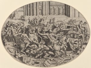 La battaglia delle Amazzoni (recto) da Enea Vico