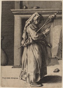 Vecchia con un Fuso da Enea Vico after Parmigianino
