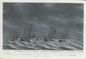 La flotta batava al largo di Veere, 1800 da Engel Hoogerheyden