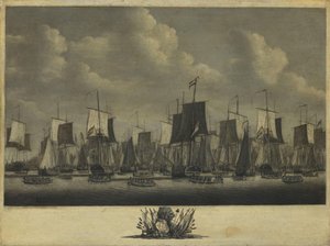La flotta che lascia il porto di Vlissingen, 1804