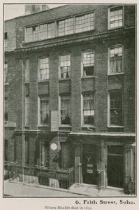6 Frith Street, Soho, dove Haziltt morì nel 1830 da English Photographer