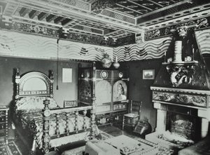 9 Melbury Road: camera da letto, 1890 da English Photographer