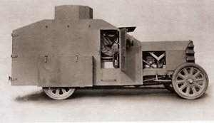 Autoblindo britannica durante la Prima Guerra Mondiale, da The Illustrated War News, 1915 da English Photographer