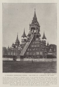 Una torre di cremazione birmana, la pira di un Hpongyi, o santo da English Photographer