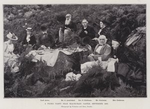 Una festa picnic vicino al castello di Blackcraig, settembre 1893 da English Photographer