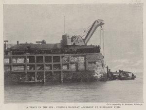 Un treno nel mare, curioso incidente ferroviario al molo di Kirkaldy da English Photographer