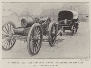 Un tipico Long Tom e un carro boero, presentato alla città da Lord Kitchener da English Photographer