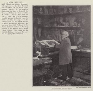 Adolf Menzel nel suo Studio da English Photographer