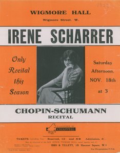Pubblicità per un recital di Chopin-Schumann con Irene Scharrer da English Photographer