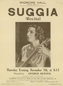 Pubblicità per un recital di Suggia alla Wigmore Hall