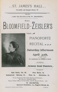 Pubblicità per un concerto di Fannie Bloomfield-Zeisler