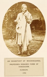 Un abitante di Mooshegaree, professa una forma degradata di Hindooismo, Kumaon, da The People of India, di J. Forbes Watson, pubblicato nel 1868 da English Photographer