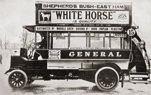 Un omnibus, c.1910, da La Storia di Venticinque Anni, pubblicato nel 1935 da English Photographer