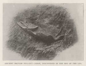 Antica canoa britannica scavata, scoperta nel letto del Lea da English Photographer