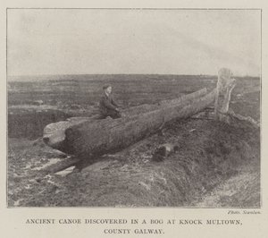 Antica canoa scoperta in una palude a Knock Multown, contea di Galway da English Photographer