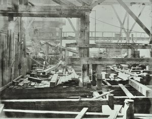 Blackfriars Bridge: lavori di costruzione in corso, 1869 da English Photographer
