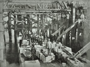 Blackfriars Bridge: operai edili, 1869