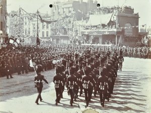 Blackwall Tunnel: parata mentre il Principe di Galles, poi Re Edoardo VII, e la Principessa Alessandra partecipano all