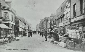 Britannia, Surrey Street, Croydon: mercato di strada, 1890