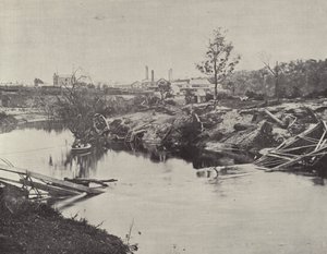 Ponte di Burnley, sul fiume Yarra, dopo le inondazioni di luglio 1891 da English Photographer