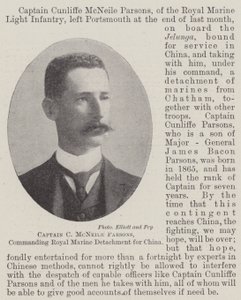 Capitano C McNeile Parsons, comandante del distaccamento dei Royal Marines per la Cina da English Photographer