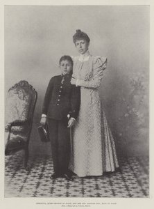 Cristina, regina reggente di Spagna, e suo figlio, Alfonso XIII, re di Spagna