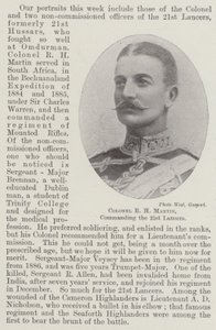 Colonnello R H Martin, comandante dei 21st Lancers