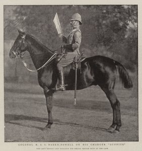 Il colonnello R S S Baden-Powell sul suo cavallo Aconite da English Photographer